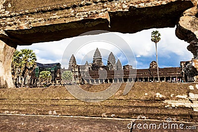 Angkor Wat through the frame Stock Photo