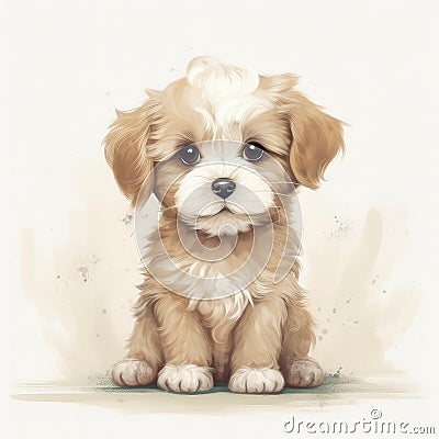 Beautiful animal style art pieces Adorable Puppy Art Drawing illustrations Cartoon Illustration