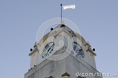 El Tajamar clocks in Alta Gracia, Argentina Stock Photo