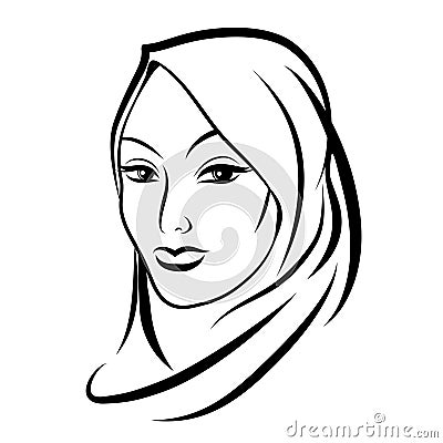 Beautiful arab muslim woman Vector Illustration