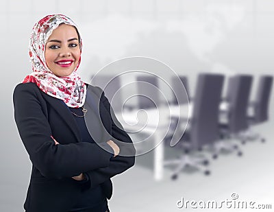 Beautiful Arabian model in hijab posing Stock Photo