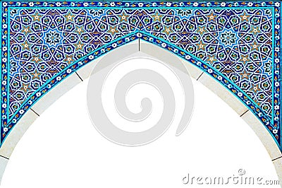 Beautiful arch.Islamic architectural patterns colored. .Arabic design. Stock Photo