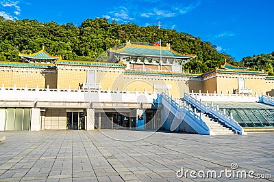 Beautiful architecture building exterior of landmark of taipei national palace museum in taiwan Editorial Stock Photo