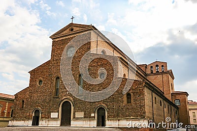 Beautiful architecture of Faenza cathedral Cattedrale di San Pietro Apostolo Editorial Stock Photo