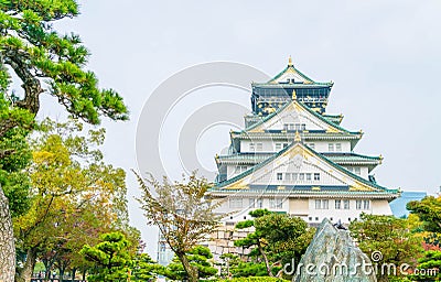 beautiful architecture at Osaka castle Stock Photo