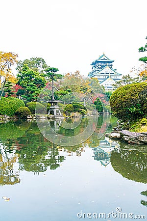 beautiful architecture at Osaka castle Stock Photo