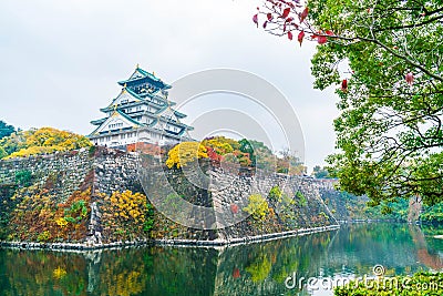 beautiful architecture at Osaka castle Editorial Stock Photo