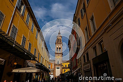 Beautiful architecture of Parma city. Editorial Stock Photo