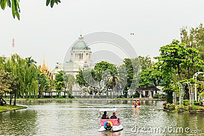 Beautiful architecural of the Ananta Samakhom Throne Hall, view from Dusit zoo now closed. The architecture of the Neo- Editorial Stock Photo