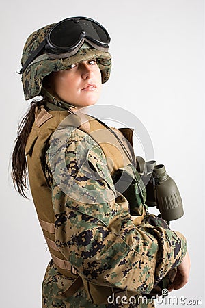 Beautiful army girl. Stock Photo