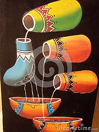 The beautiful art showing Calabash used for kikuyu rites Editorial Stock Photo