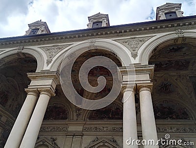 Beautiful artistic detail of Wallenstein palace in Prague Editorial Stock Photo