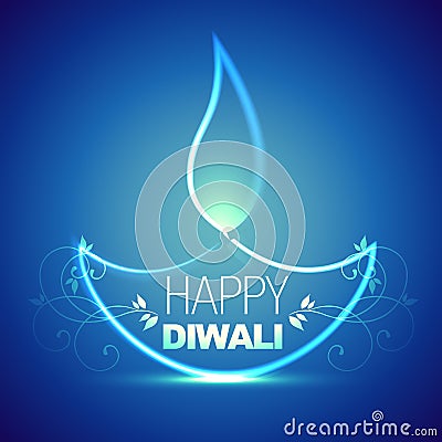 Beautiful artistic diya Vector Illustration