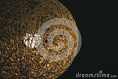 Beautiful artistic globe light in the dark. Stock Photo