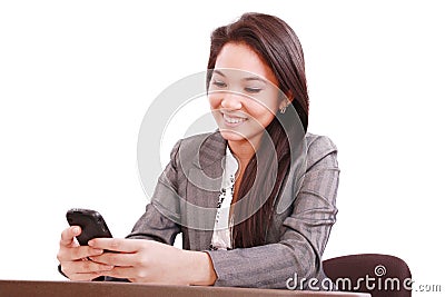 Beautiful asian bussines woman using cellphone Stock Photo