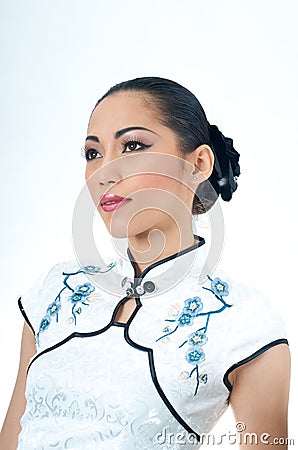 Beautiful Asian woman in Qipao Stock Photo