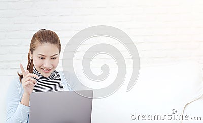 Woman working in the room. Stock Photo