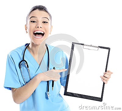 Beautiful attractive nurse doctor Stock Photo