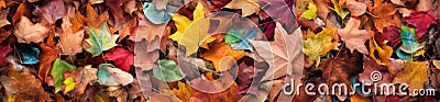 Beautiful autumn background of a colorful array of fallen leaves. Generative AI Stock Photo