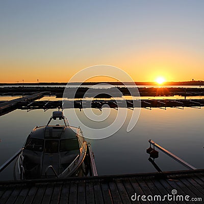 A beautiful autumn day in Ettan`s boat harbor in LuleÃ¥ Editorial Stock Photo