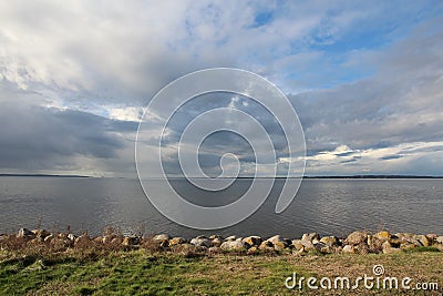 Beautiful autumn day by the water, KlitgÃ¥rds Fiskerleje Stock Photo