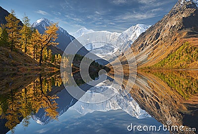 Beautiful autumn landscape, Altai mountains Russia. Stock Photo
