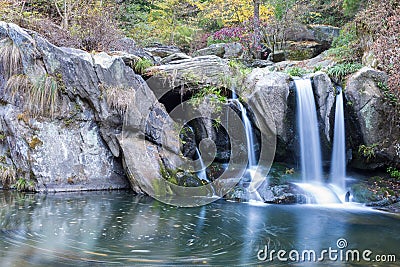 Beautiful waterfall in lushan mountain Stock Photo