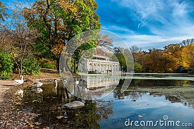 Beautiful autumn landscape in the Prospect Park Boathouse, New York Stock Photo