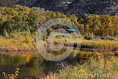 Autumn landscape in rural Colorado Stock Photo