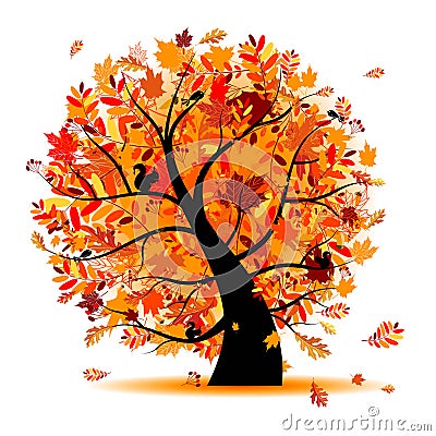 Beautiful autumn tree for your design Vector Illustration