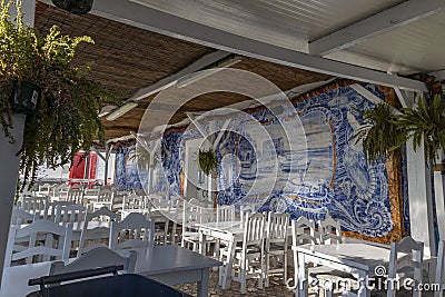 Beautiful azulejo tiled restaurant Editorial Stock Photo