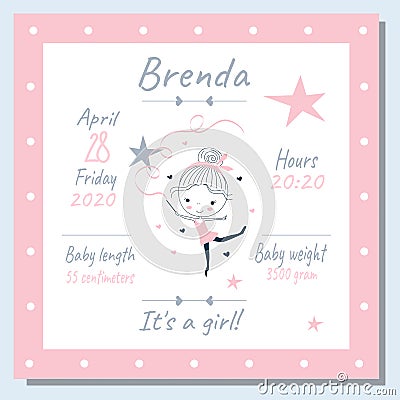 Beautiful babies posters with little girl Vector Illustration