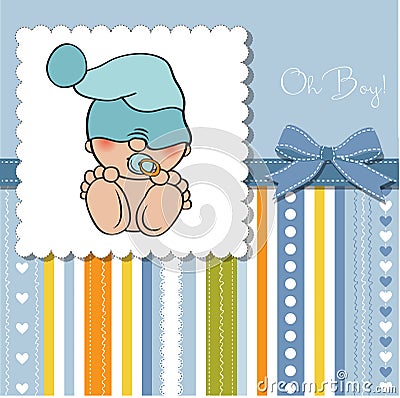 Beautiful baby girl shower card Vector Illustration