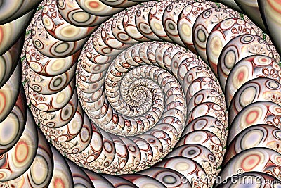 Beautiful Background abstract Illustration Multi color fractal spiral shell lines effect for creative graphic design, imagination Stock Photo