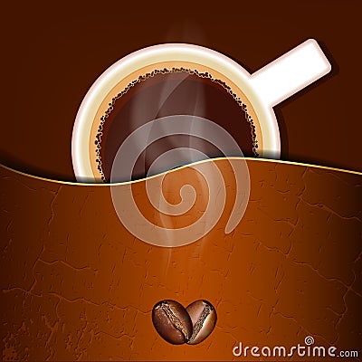 Beautiful background coffee cup Vector Illustration