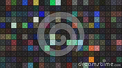 Beautiful background of colorful flashing squares. Motion. Stylish mosaic background of flashing multicolored squares Stock Photo