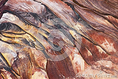 Peculiar Natural Rock Layers in Petra, Jordan Stock Photo