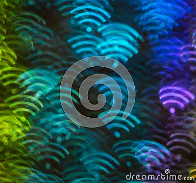 Beautiful background with different colored wifi, abstract back Stock Photo