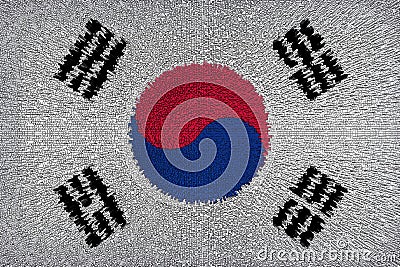 Beautiful background of the flag of Korea close up Stock Photo