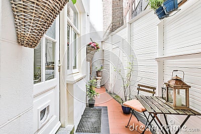 Elegant backyard terrace Stock Photo