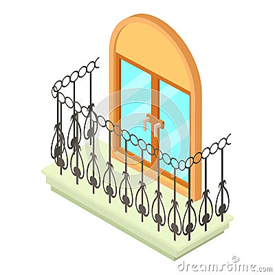 Beautiful balcony icon, isometric 3d style Vector Illustration