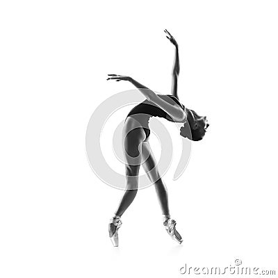 Beautiful ballet dancer isolated on white Stock Photo