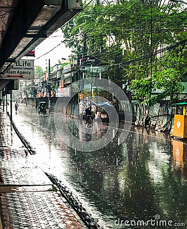 Beautiful Barisal City and rainy day real shot Editorial Stock Photo