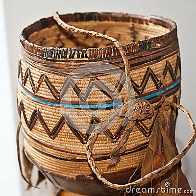 A beautiful basketwork from Sudan of reed Stock Photo