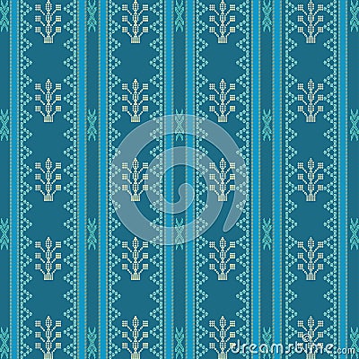 Beautiful Batak Ulos cloth motif with vertical design. Seamless pattern traditional cloth Vector Illustration