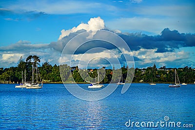 Beautiful bay at Hobsonville Point, Auckland, New Zealand Stock Photo