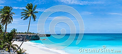 Beautiful beach with blue sea on Barbados Stock Photo