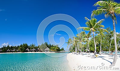 Beautiful beach on Bora Bora Stock Photo