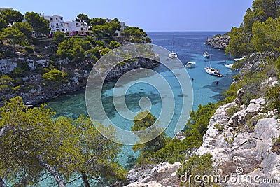 The Beautiful Beach of Cala Pi in Mallorca, Spain Stock Photo