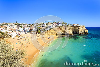 Beautiful beach in Carvoeiro, Algarve, Portugal Stock Photo